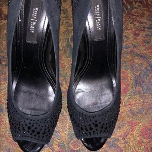 White House Black Market-Black Rhinestone Pumps-8